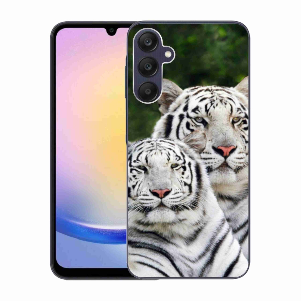 Gelový obal mmCase na Samsung Galaxy A25 5G - bílí tygři
