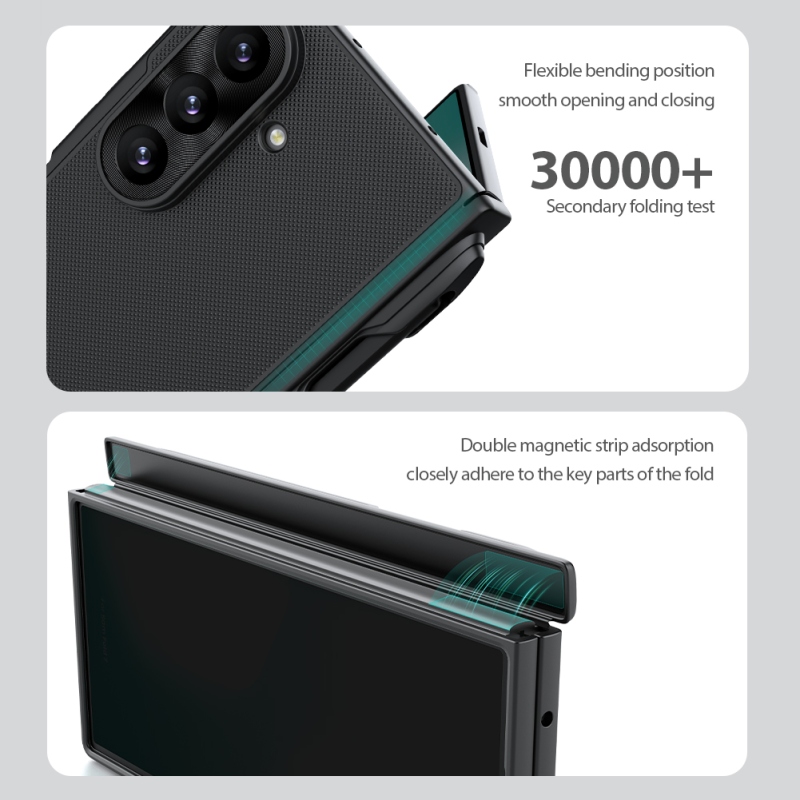Nillkin Super Frosted FOLD Magnetic Pen Slot Zadní Kryt pro Samsung Galaxy Z Fold 8 Ultra Transparent Black