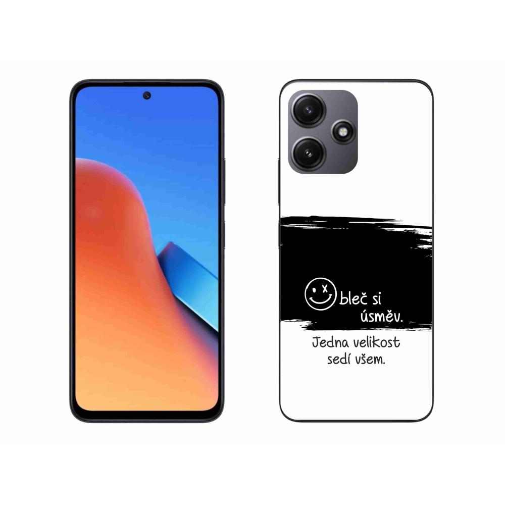 Gelový kryt mmCase na Xiaomi Redmi 12 5G - vtipný text 8 černobílé pozadí