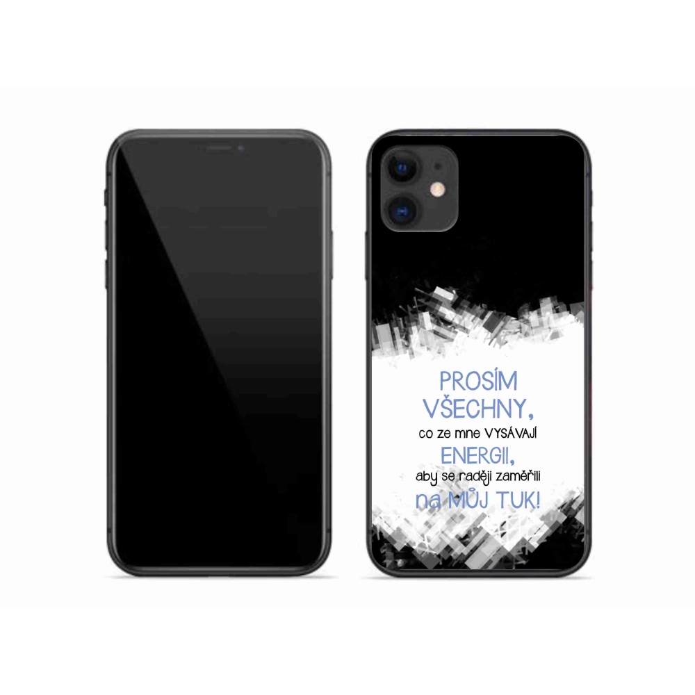 Gelový kryt mmCase na iPhone 11 - vtipný text 1 modrý