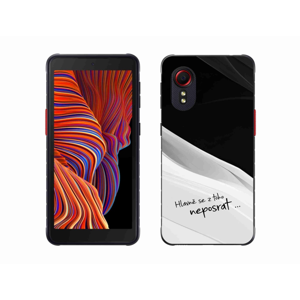 Gelový kryt mmCase na Samsung Galaxy Xcover 5 - vtipný text 13 bíločerné pozadí