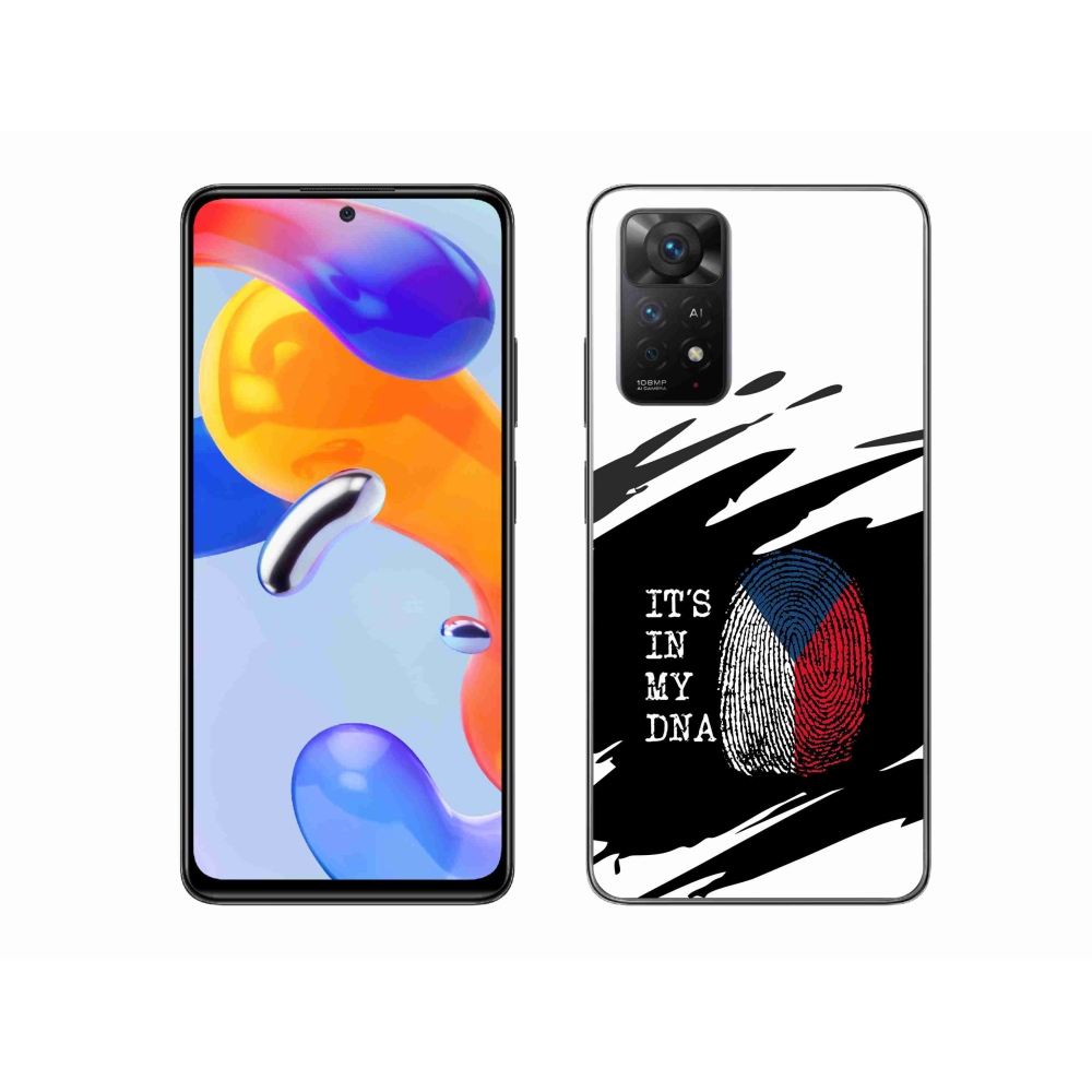 Gelový kryt mmCase na Xiaomi Redmi Note 11 Pro 4G/5G - vlajka otisk prstu černobílé pozadí