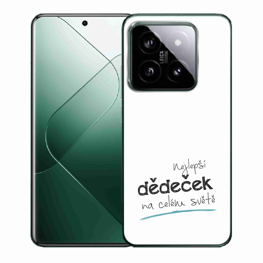 Gelový kryt mmCase na Xiaomi 14 - nejlepší dědeček 3 bílé pozadí