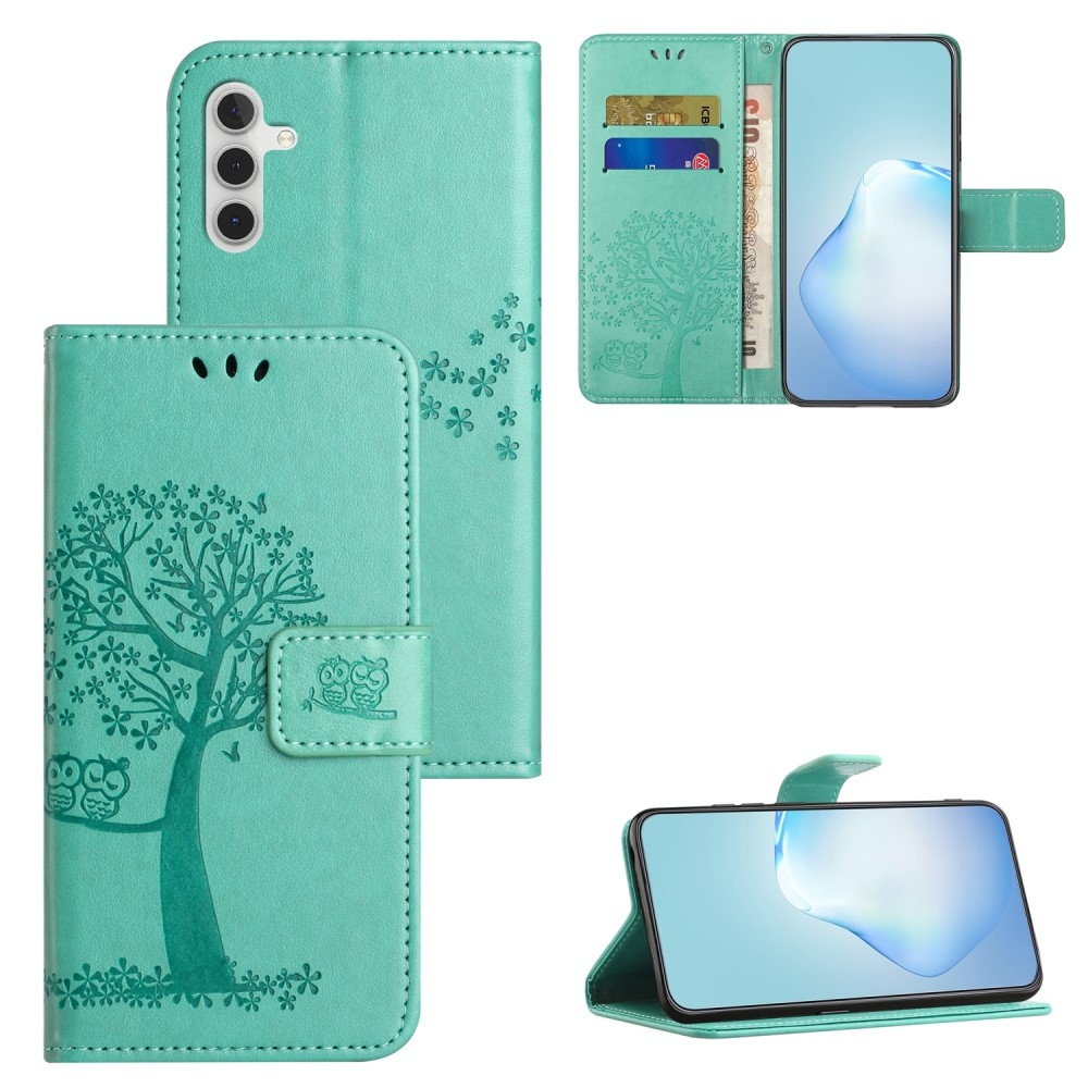Tree knížkové pouzdro na Samsung Galaxy A15 4G/5G - modrozelené