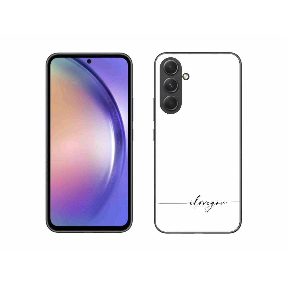 Gelový kryt mmCase na Samsung Galaxy A54 5G - I love you bílé pozadí