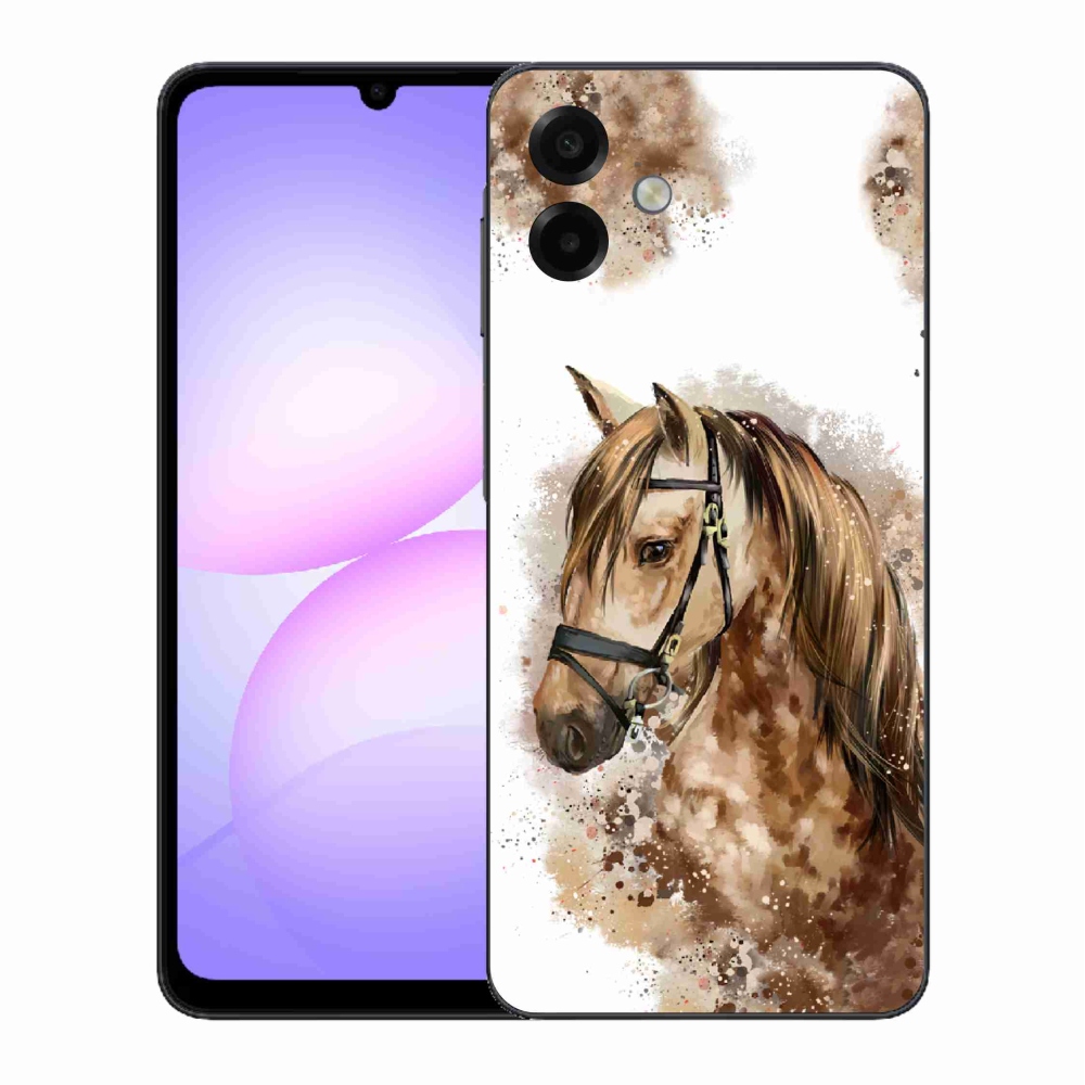 Gelový kryt mmCase na Samsung Galaxy A07 4G - hnědý kreslený kůň