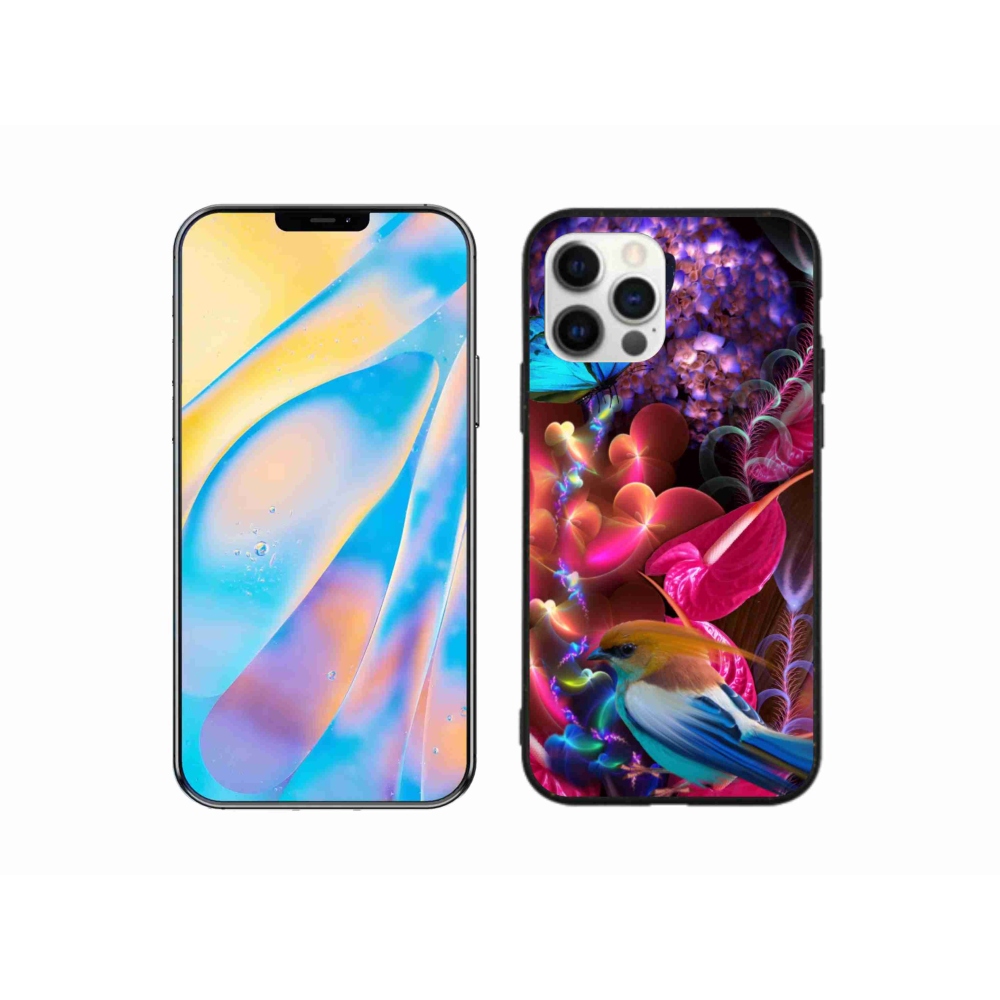 Gelový kryt mmCase na iPhone 12 Pro - barevné květiny