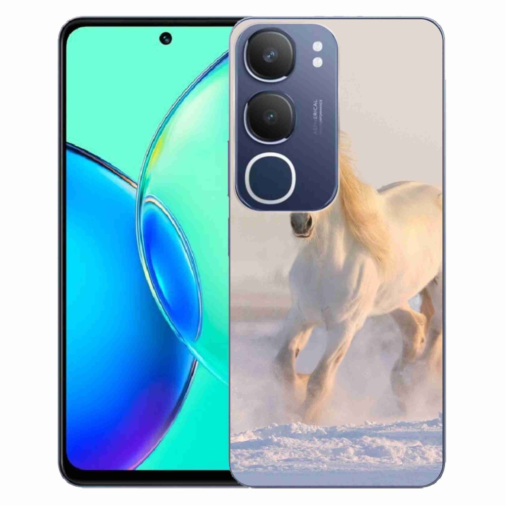 Gelový kryt mmCase na Vivo Y19s - kůň ve sněhu