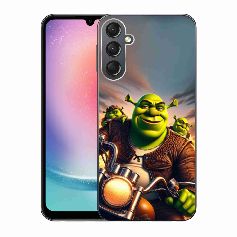 Gelový kryt mmCase na Samsung Galaxy A24 - shrek na motorce