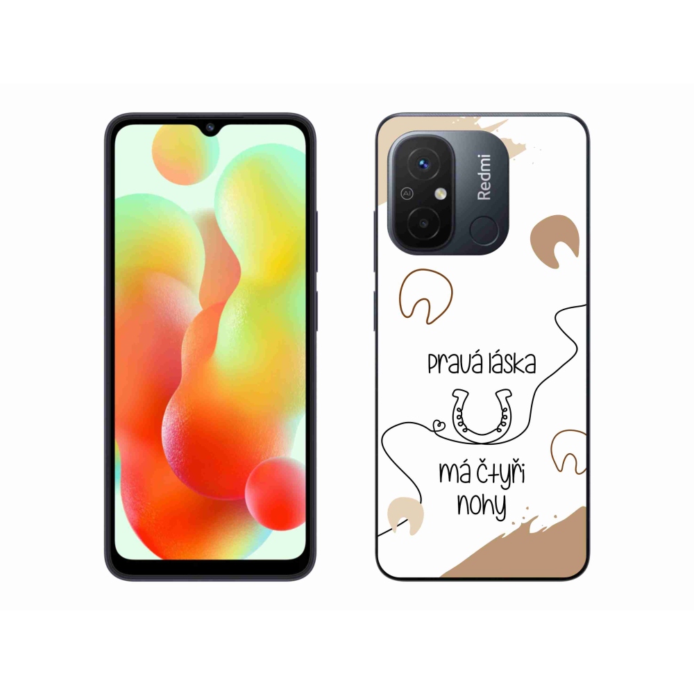 Gelový kryt mmCase na Xiaomi Redmi 12C - koňský motiv bílé pozadí