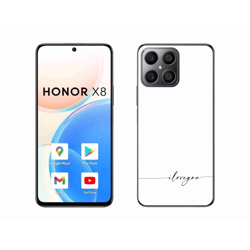 Gelový kryt mmCase na Honor X8 4G - I love you bílé pozadí