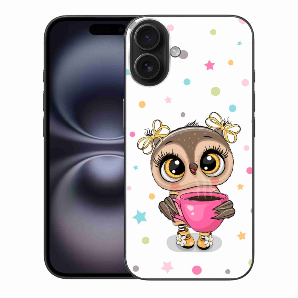 Gelový kryt mmCase na iPhone 16 Plus - kreslená sovička