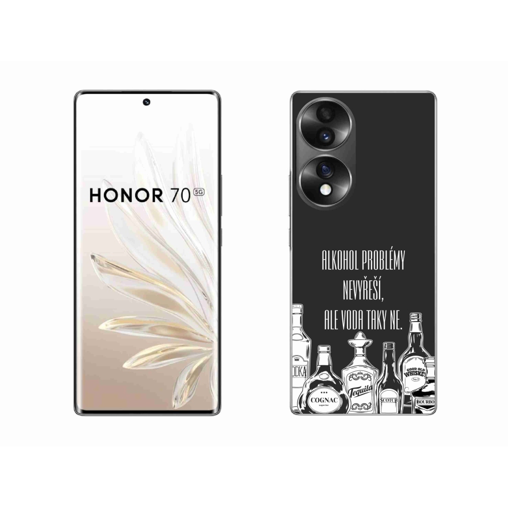 Gelový kryt mmCase na Honor 70 - vtipný text černé pozadí