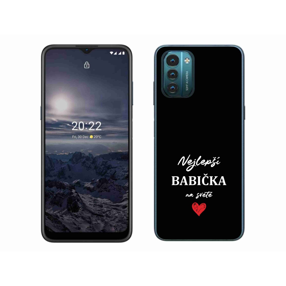 Gelový kryt mmCase na Nokia G11/G21 - nejlepší babička 1 černé pozadí