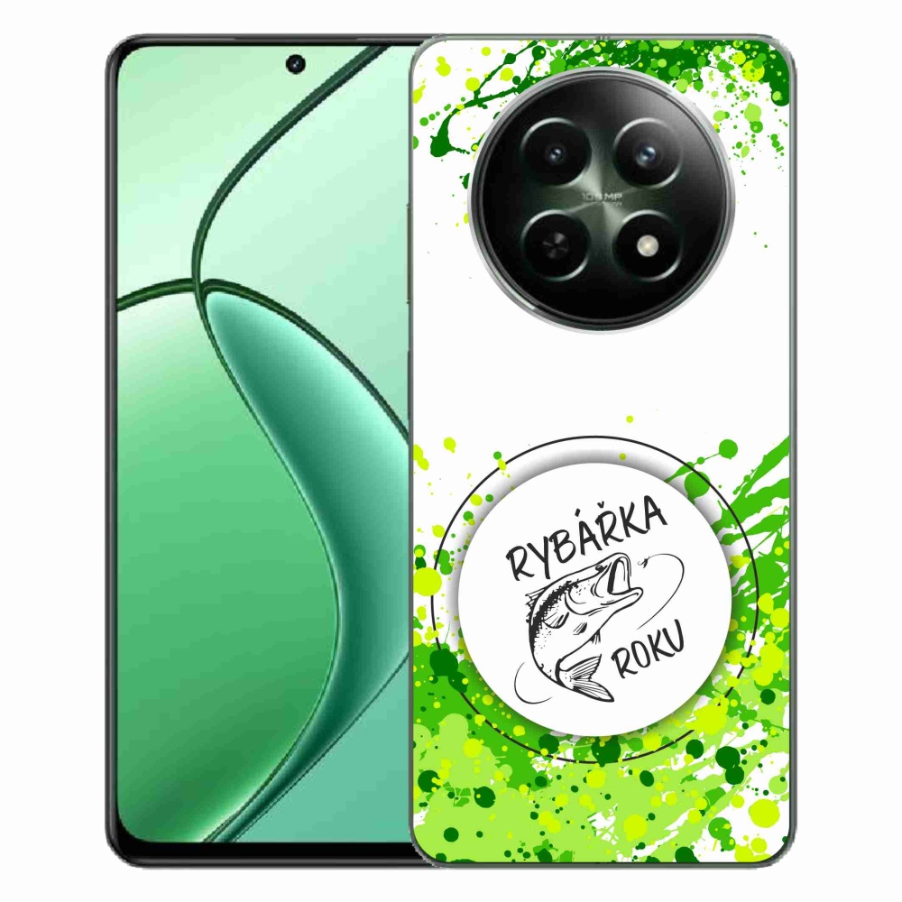 Gelový kryt mmCase na Realme 12 5G/12x 5G - rybářka roku bílé pozadí