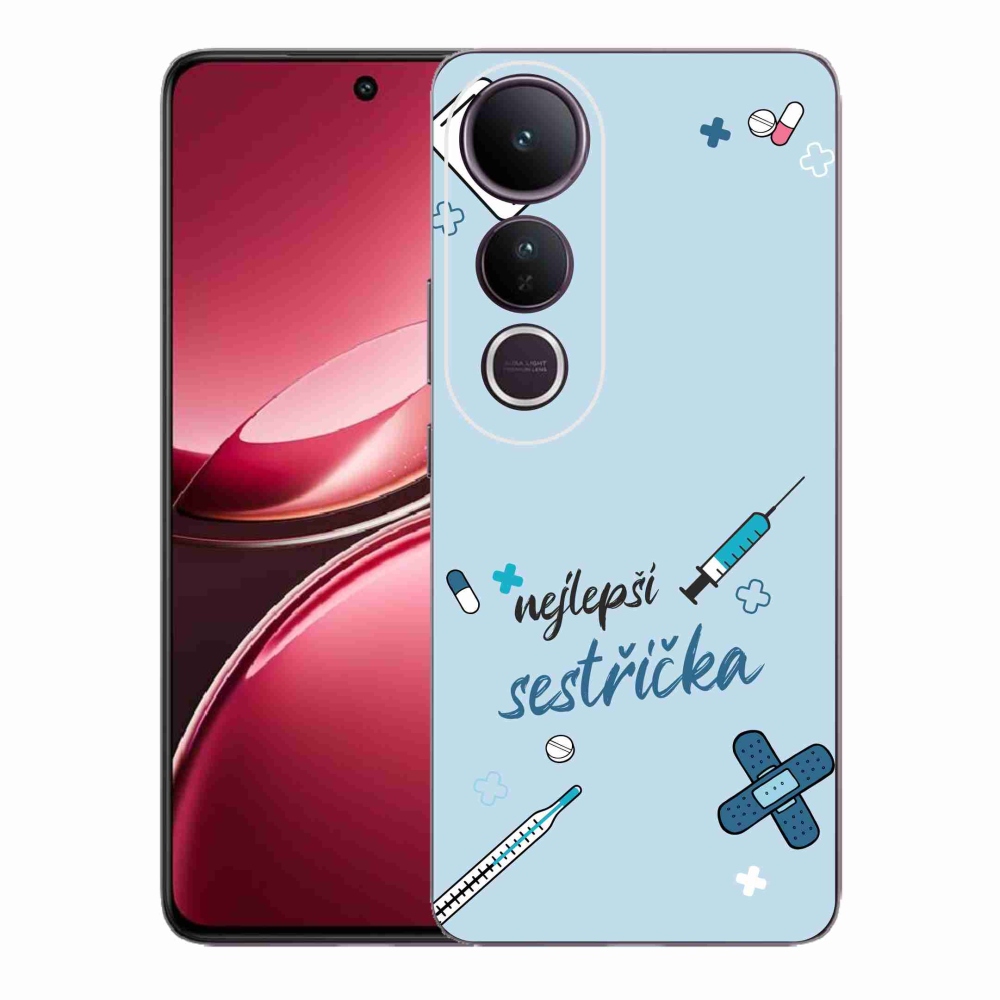 Gelový kryt mmCase na Vivo V50 Lite 4G/5G - nejlepší sestřička modré pozadí