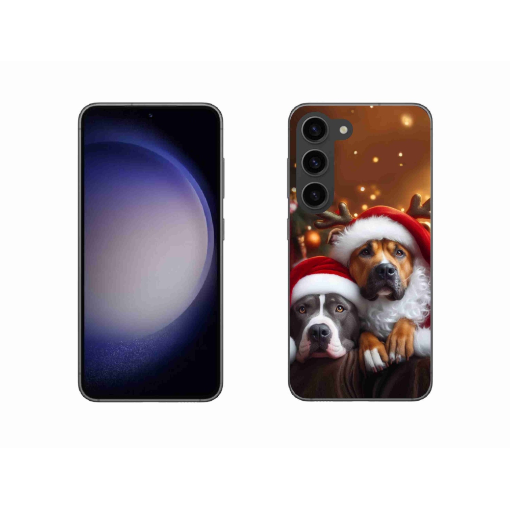 Gelový kryt mmCase na Samsung Galaxy S23 5G - vánoční psi