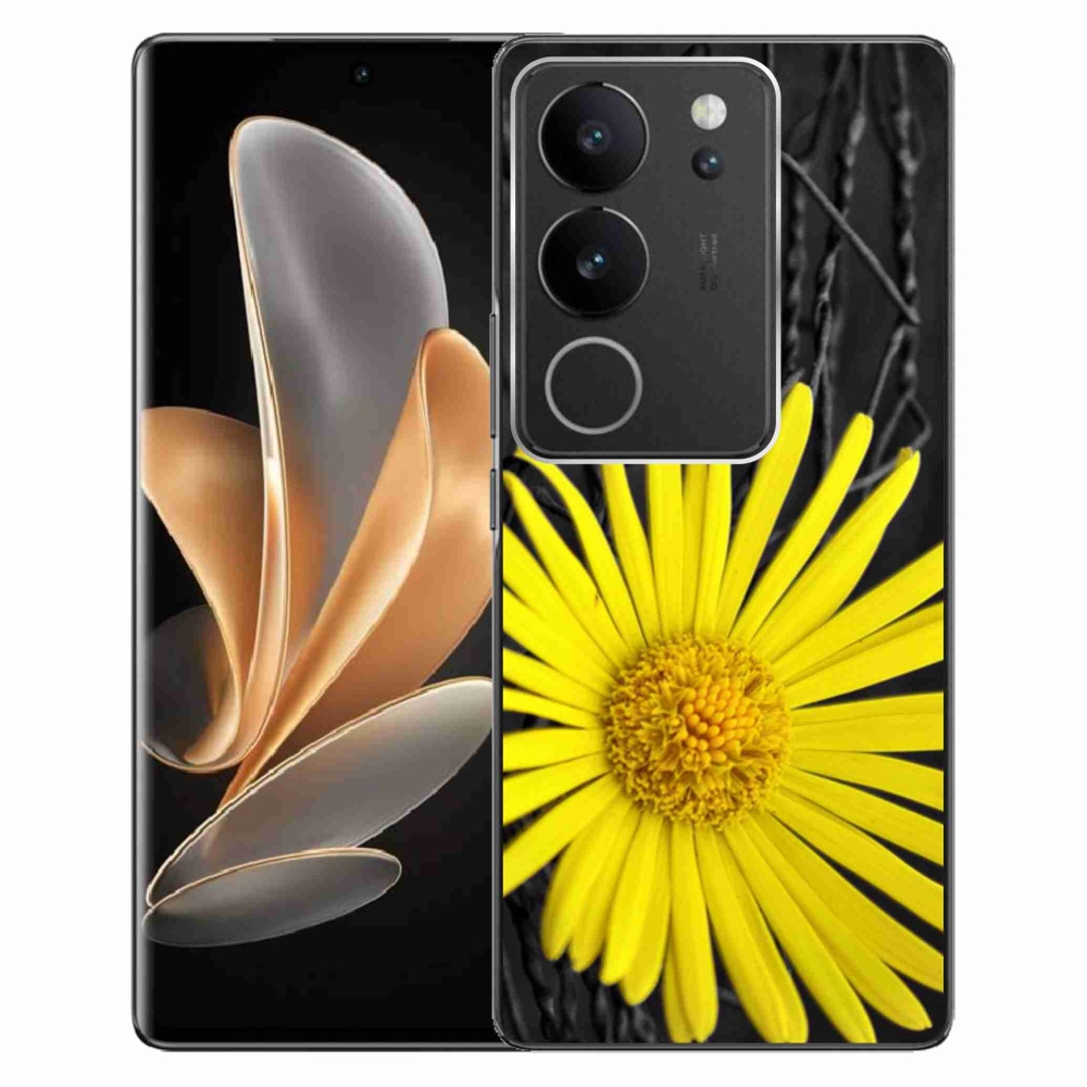 Gelový kryt mmCase na Vivo V29 5G - žlutá květina