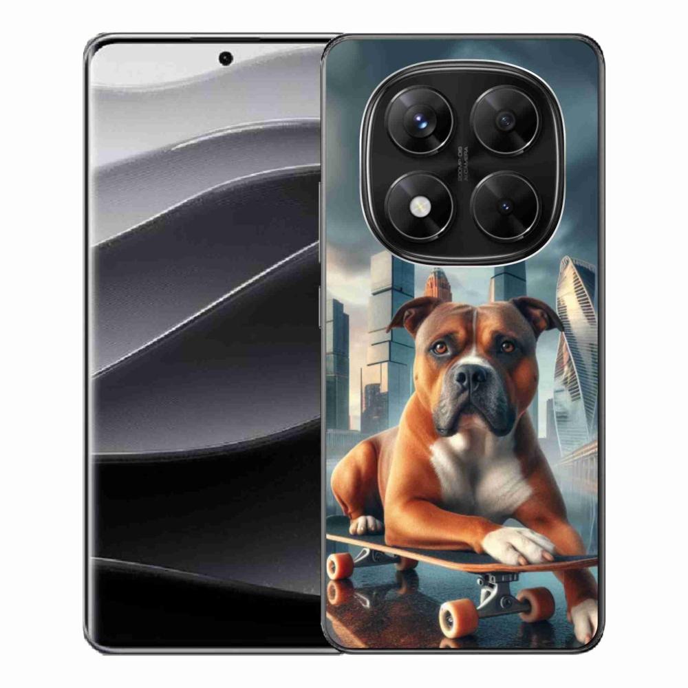 Gelový kryt mmCase na Xiaomi Redmi Note 14 Pro 5G/Poco X7 5G - pes na skateboardu