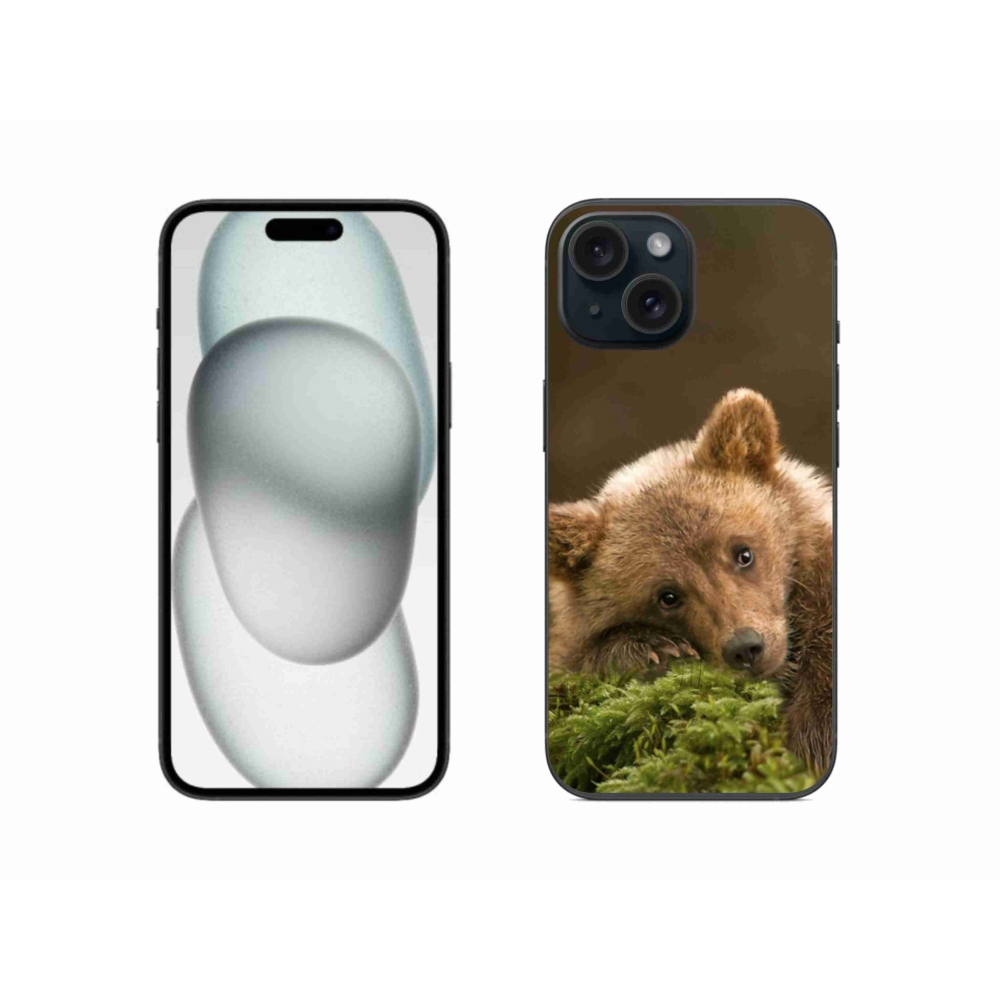 Gelový kryt mmCase na iPhone 15 - medvěd
