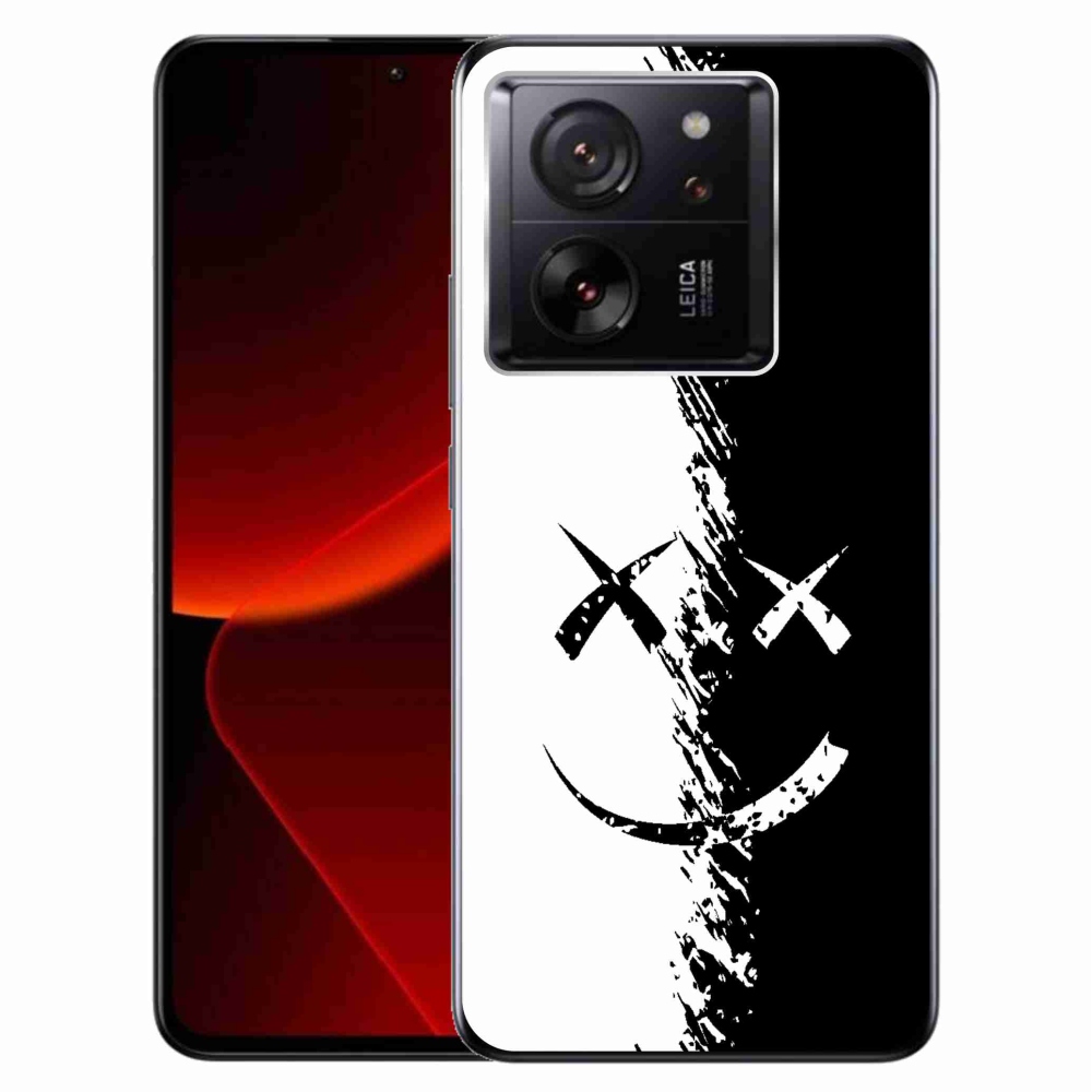 Gelový kryt mmCase na Xiaomi 13T/13T Pro - černobílý smajlík
