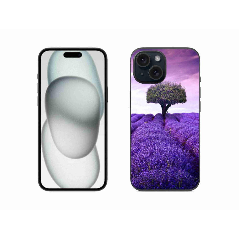 Gelový kryt mmCase na iPhone 15 - levandulová louka