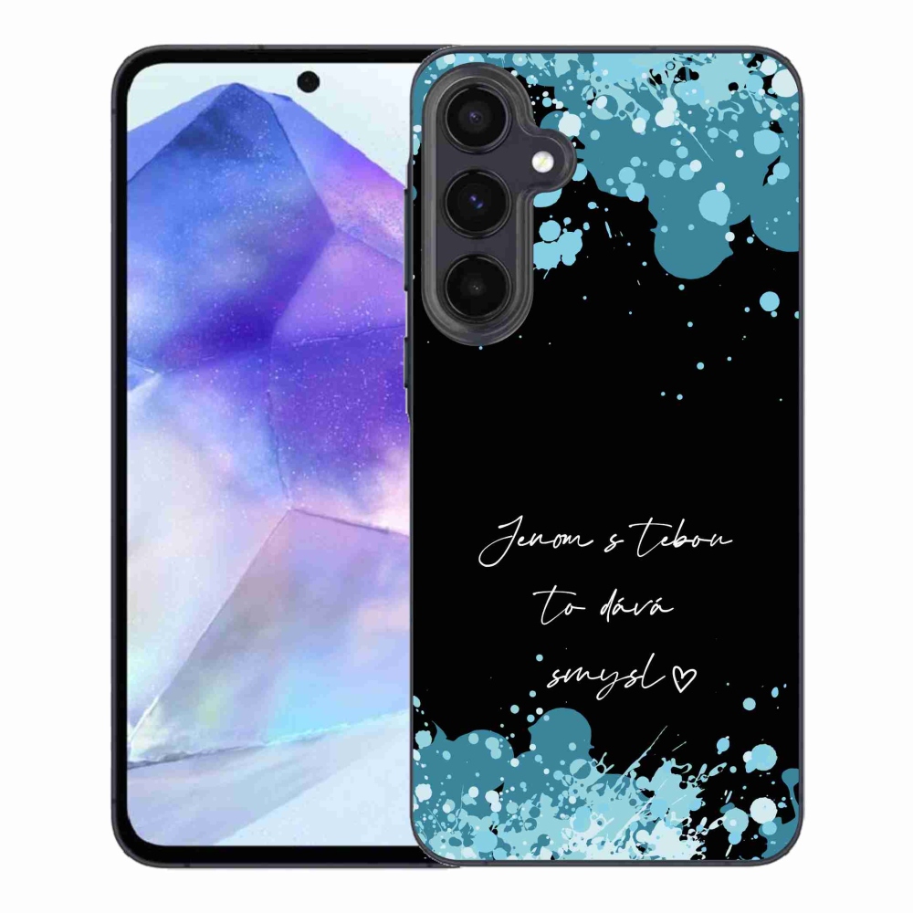 Gelový kryt mmCase na Samsung Galaxy A55 5G - zamilovaný text černé pozadí
