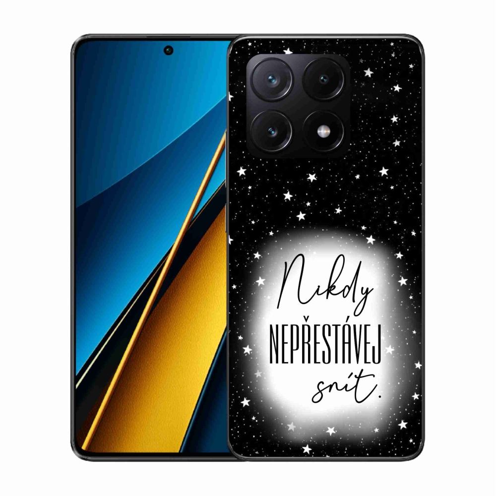 Gelový kryt mmCase na Xiaomi Poco X6 Pro 5G - citát 1 bíločerné pozadí