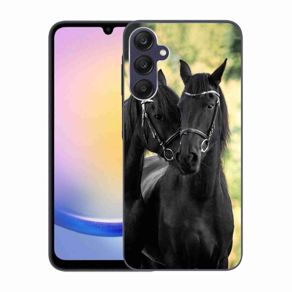 Gelový kryt mmCase na Samsung Galaxy A25 5G - dva černí koně