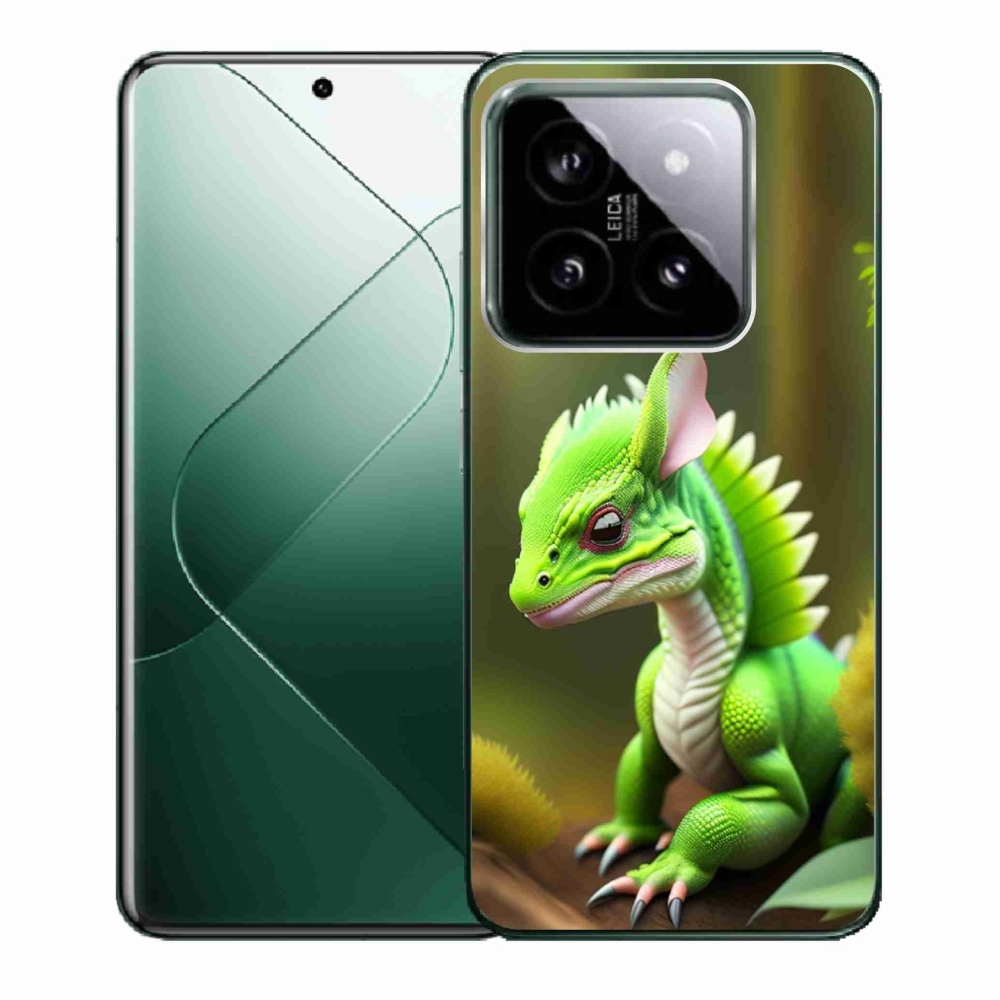 Gelový kryt mmCase na Xiaomi 14 - zelený dráček