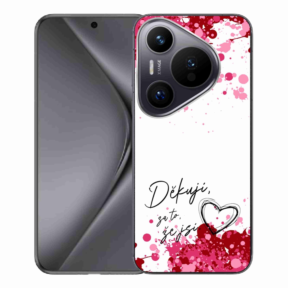 Gelový kryt mmCase na Huawei Pura 70 Pro - zamilovaný text 2 bílé pozadí