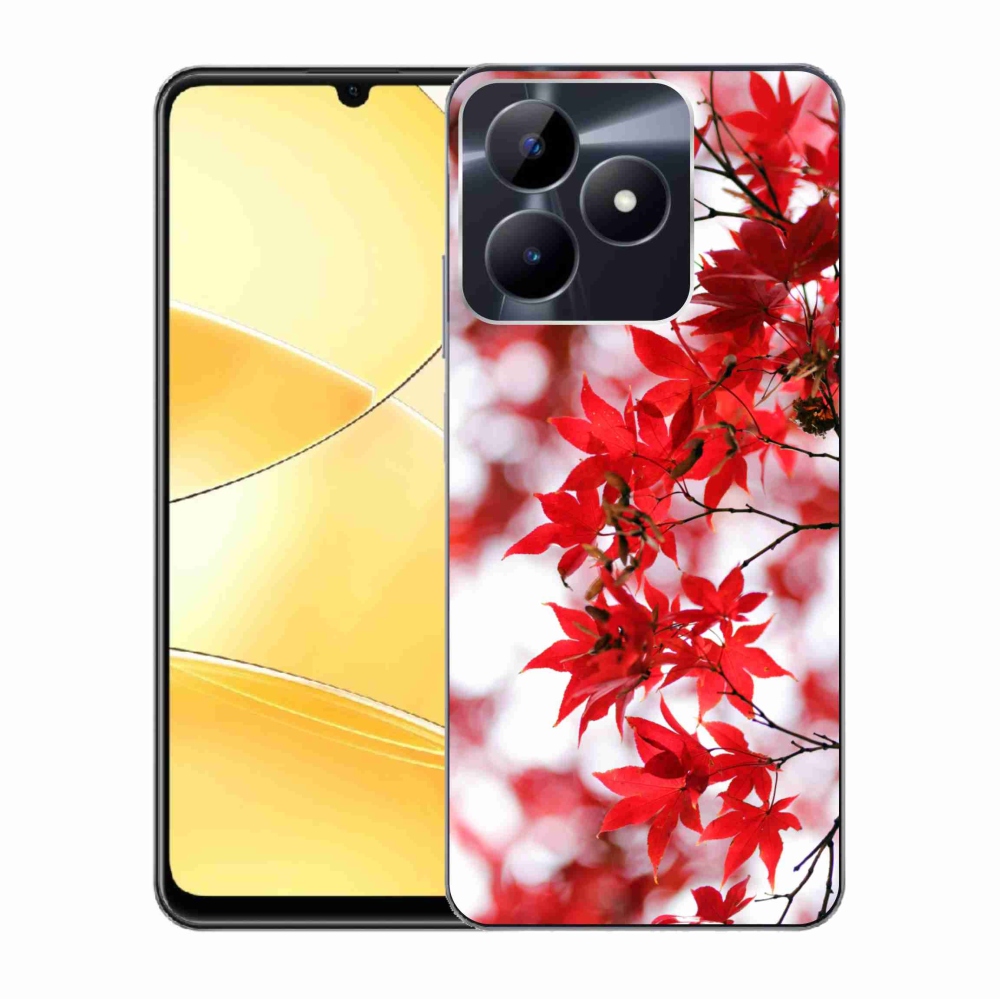 Gelový kryt mmCase na Realme C51/C53 - červené listy