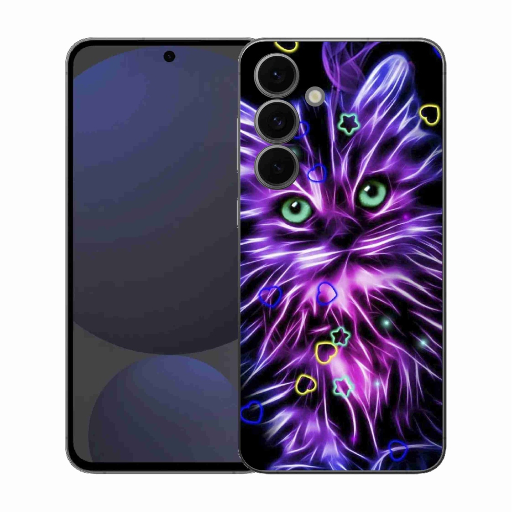 Gelový kryt mmCase na Samsung Galaxy S25 FE - abstraktní kočka