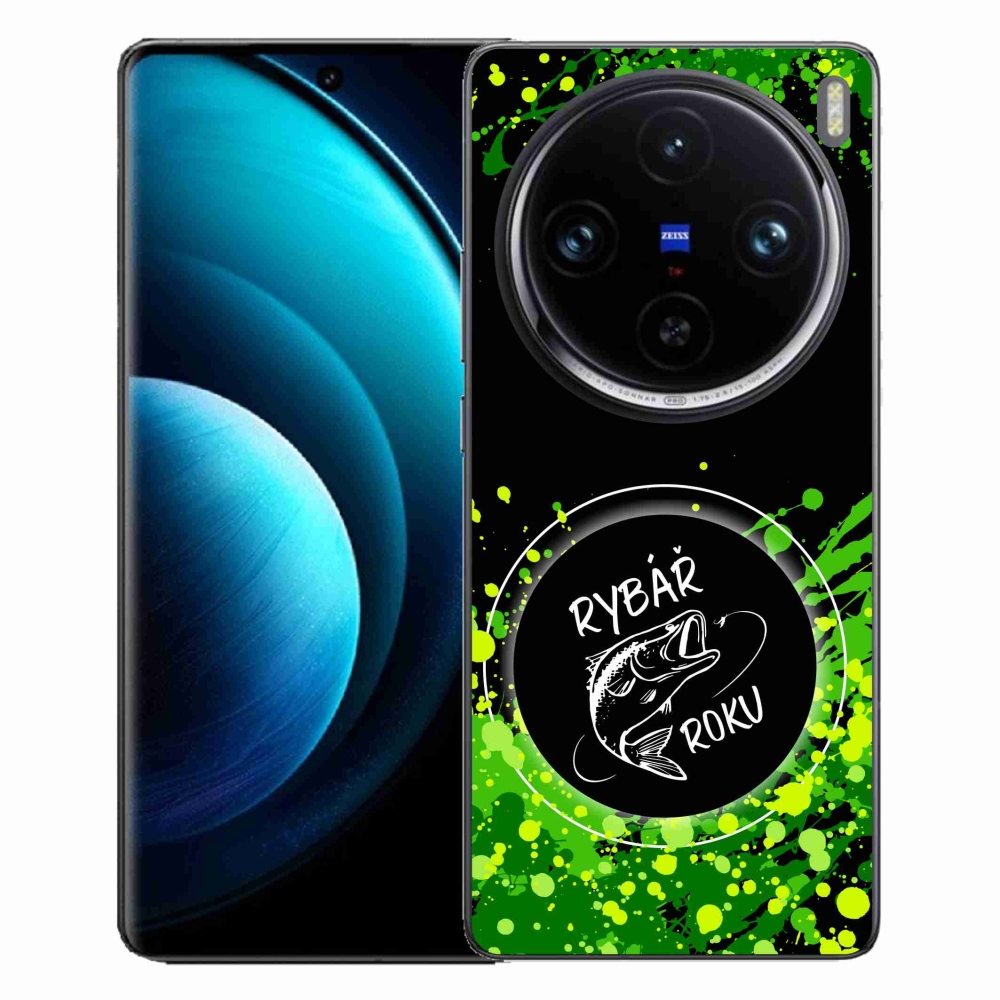 Gelový kryt mmCase na Vivo X100 Pro 5G - rybář roku černé pozadí