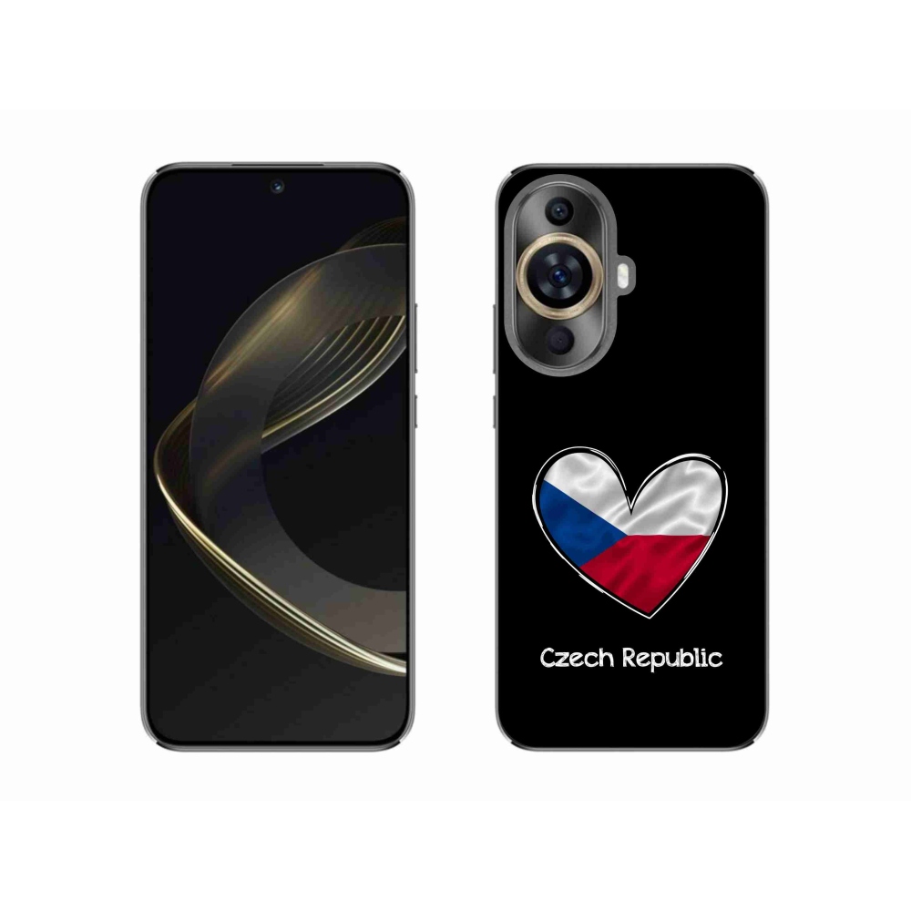 Gelový kryt mmCase na Huawei Nova 11 - vlajka srdce černé pozadí