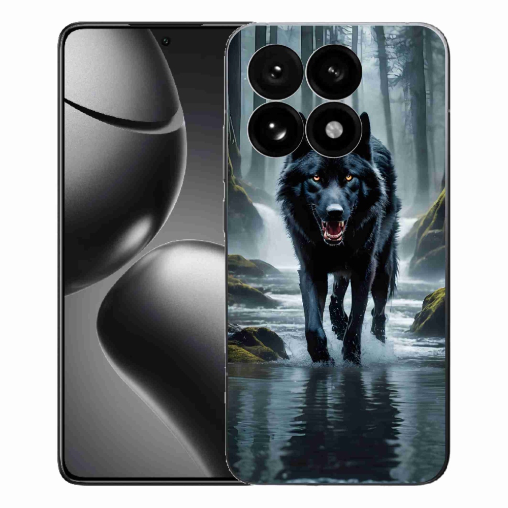 Gelový kryt mmCase na Xiaomi 15T - černý vlk
