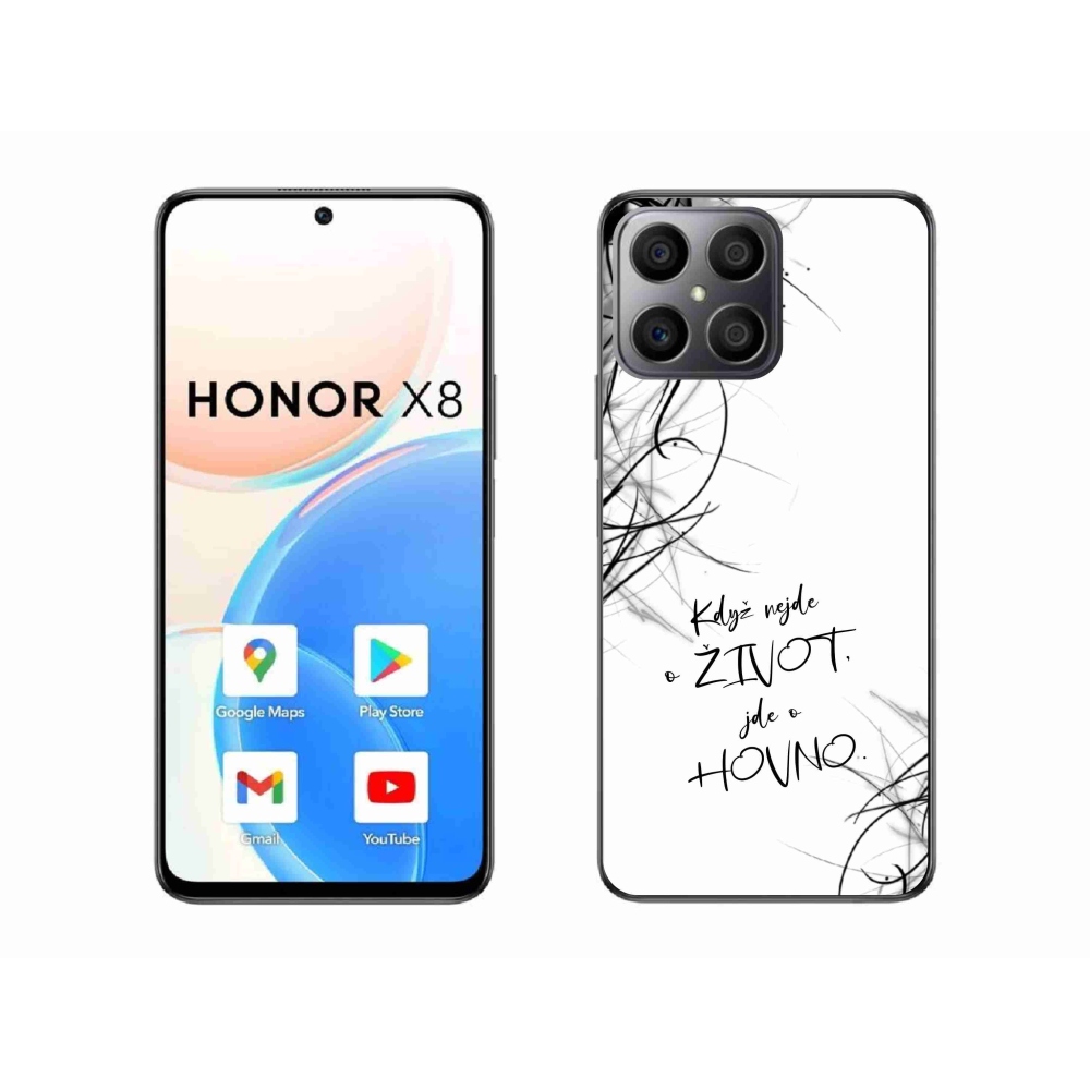 Gelový kryt mmCase na Honor X8 4G - vtipný text 16 bílé pozadí