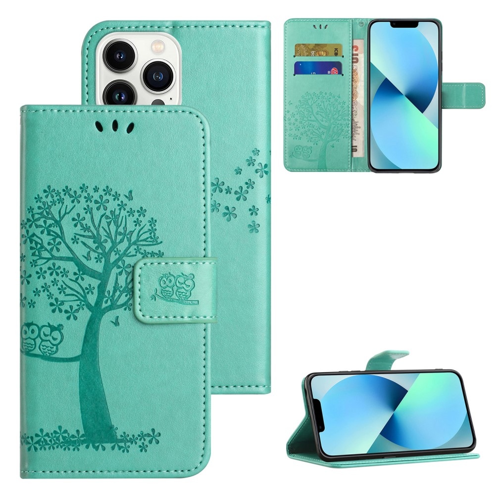 Tree knížkové pouzdro na iPhone 15 Pro Max - modrozelené
