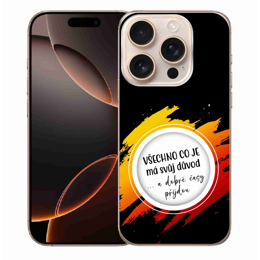 Gelový kryt mmCase na iPhone 16 Pro Max - citát 3 černé pozadí