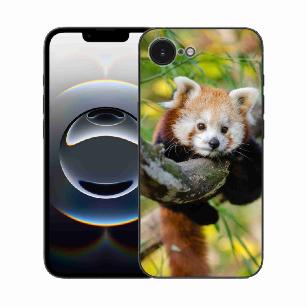 Gelový kryt mmCase na iPhone 16e - panda červená