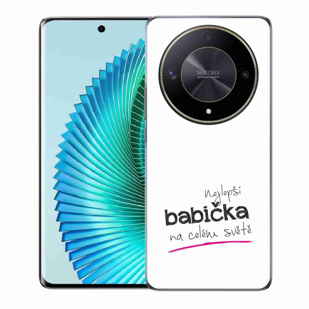 Gelový kryt mmCase na Honor Magic 6 Lite 5G - nejlepší babička 4 bílé pozadí