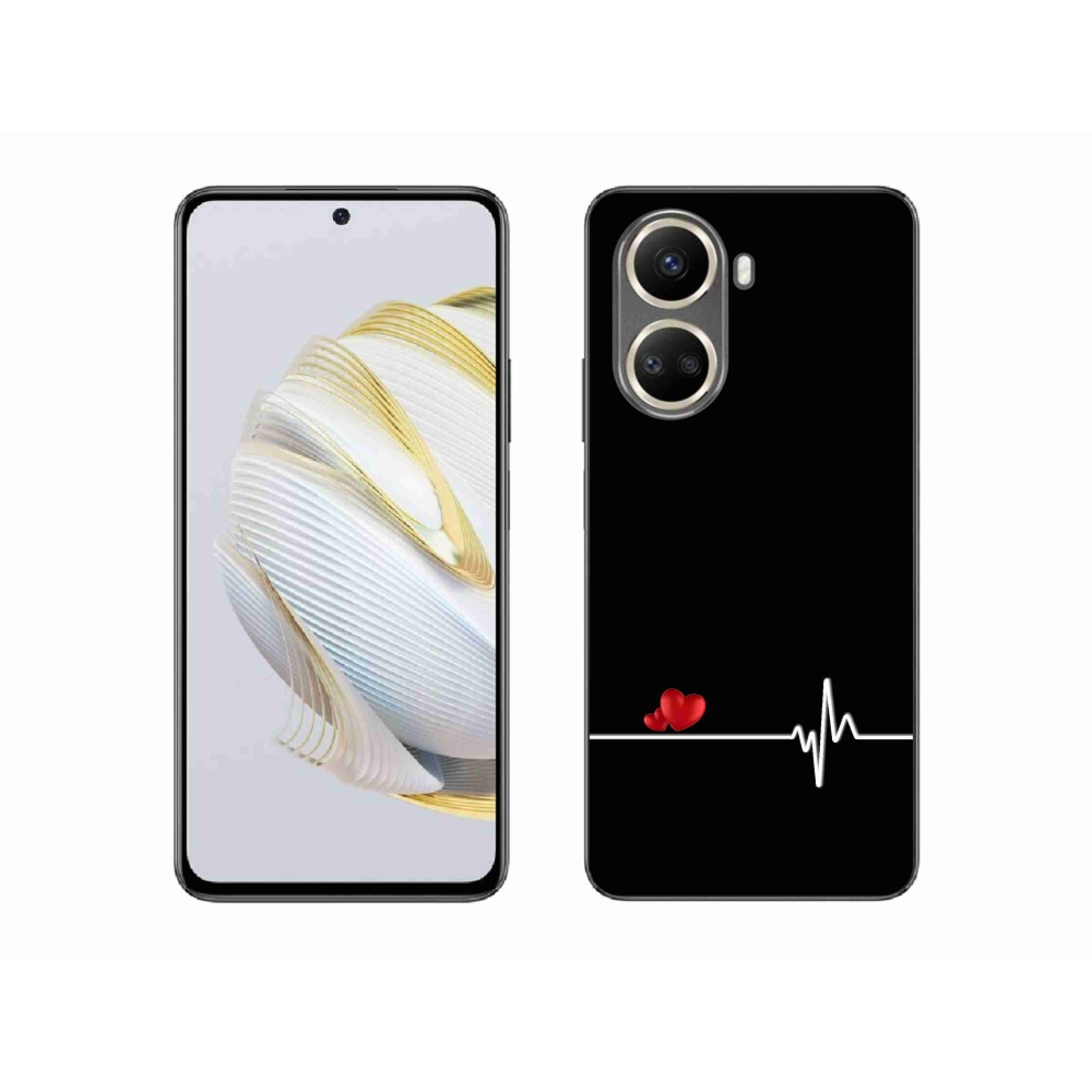 Gelový kryt mmCase na Huawei Nova 10 SE - srdce a tep černé pozadí