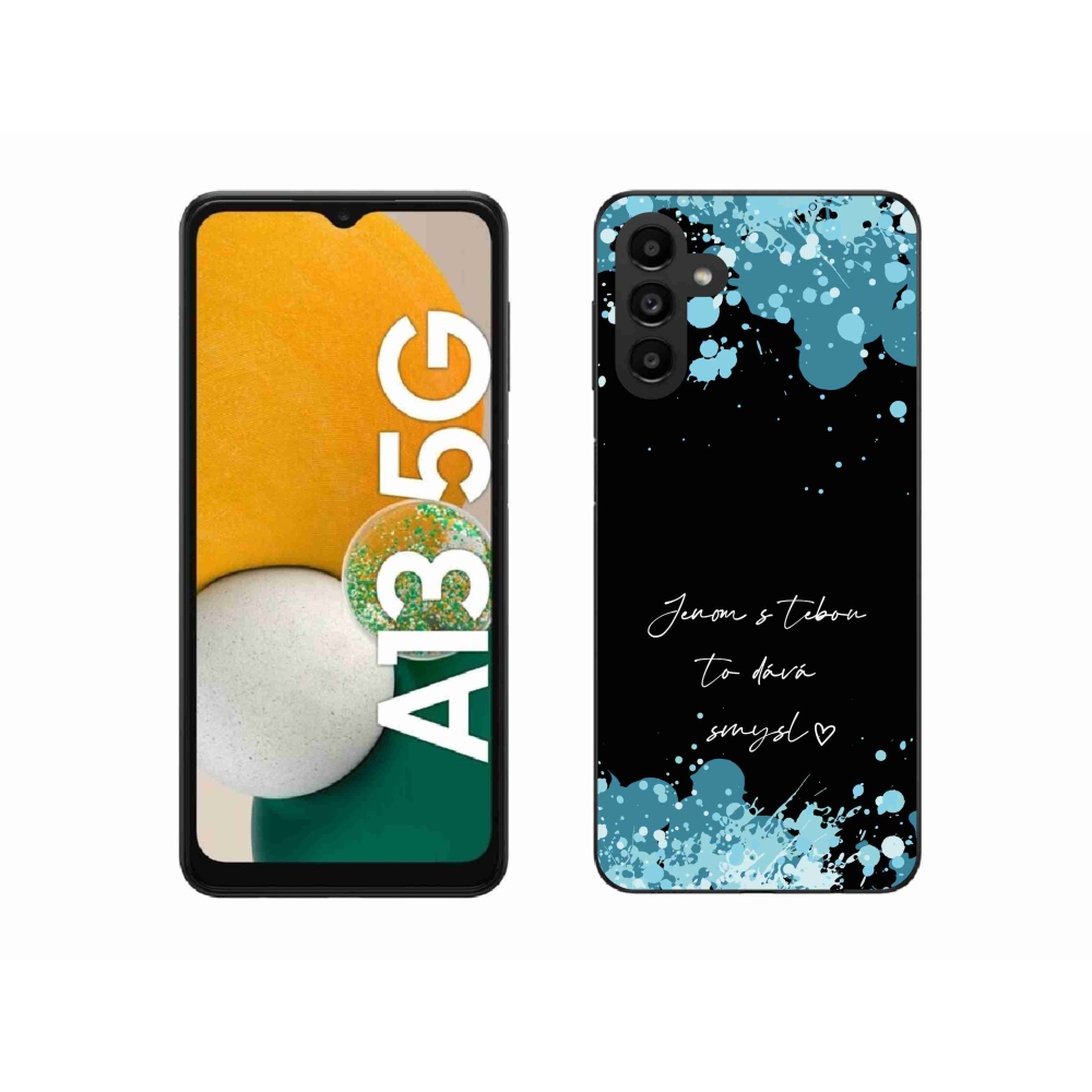 Gelový kryt mmCase na Samsung Galaxy A13 5G - zamilovaný text černé pozadí