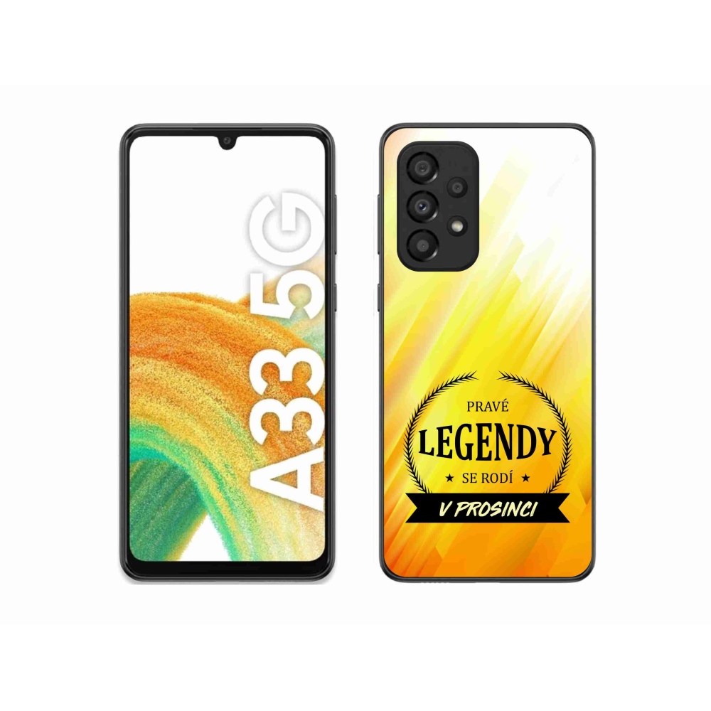 Gelový kryt mmCase na Samsung Galaxy A33 5G - legendy v prosinci žluté pozadí