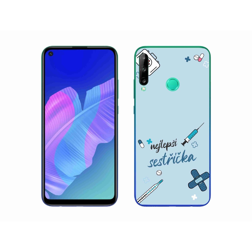 Gelový kryt mmCase na Huawei P40 Lite E - nejlepší sestřička modré pozadí