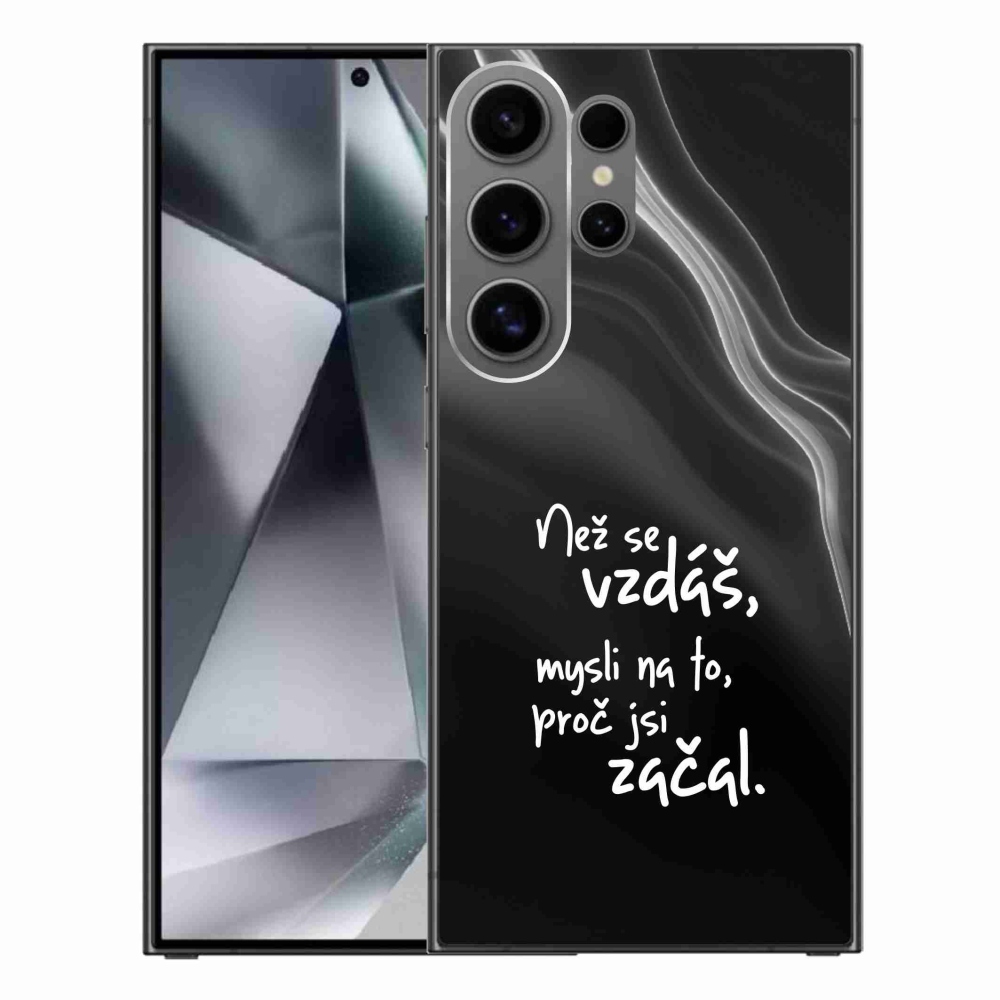 Gelový kryt mmCase na Samsung Galaxy S24 Ultra - citát 2 černé pozadí