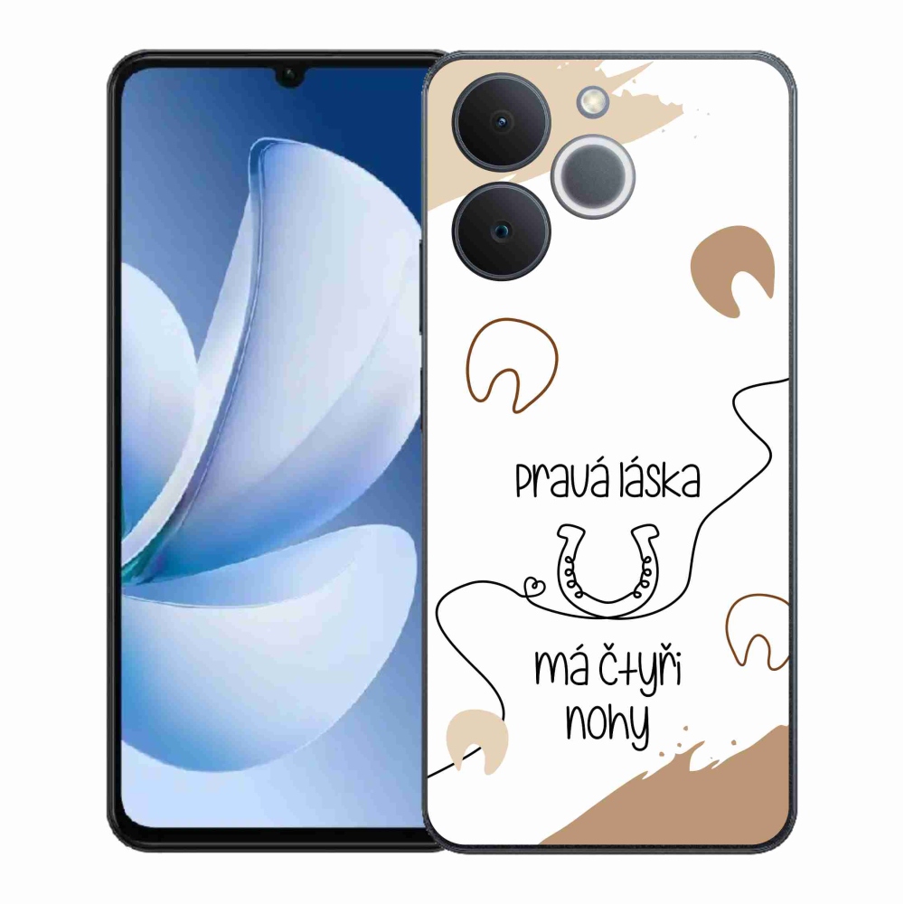 Gelový kryt mmCase na Realme Note 70T - koňský motiv bílé pozadí