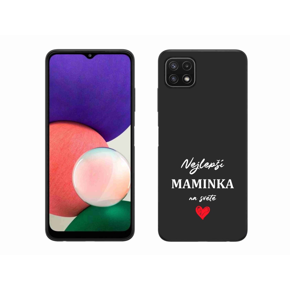 Gelový kryt mmCase na Samsung Galaxy A22 5G - nejlepší maminka 1 černé pozadí