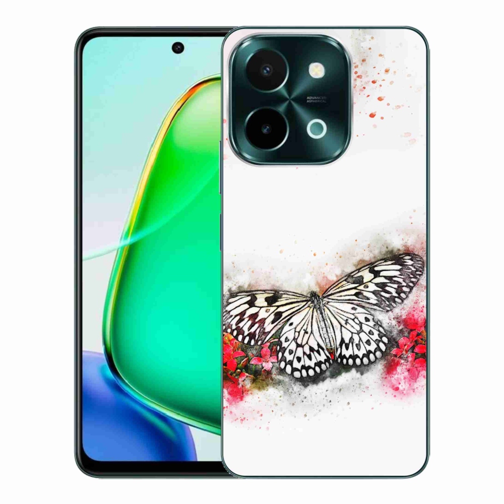 Gelový kryt mmCase na Vivo Y28 - černobílý motýl