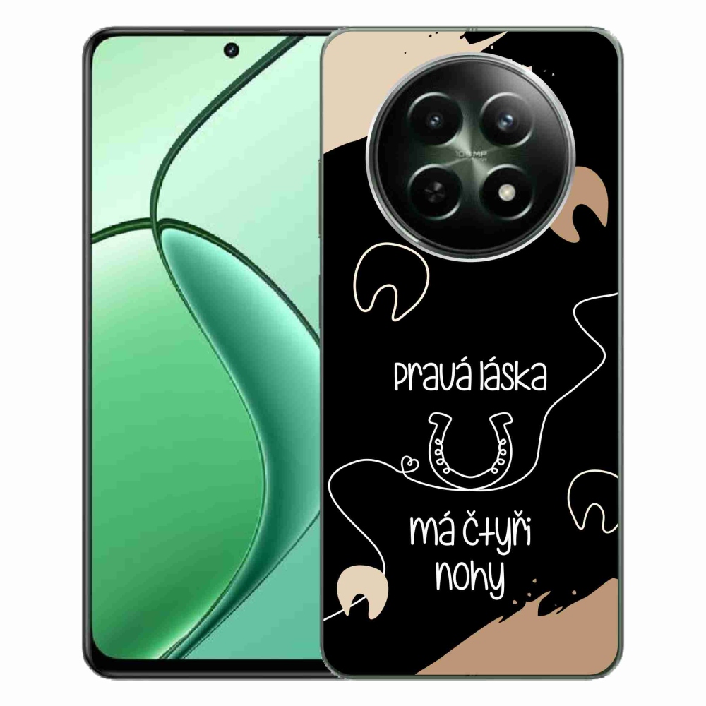 Gelový kryt mmCase na Realme 12 5G/12x 5G - koňský motiv černé pozadí